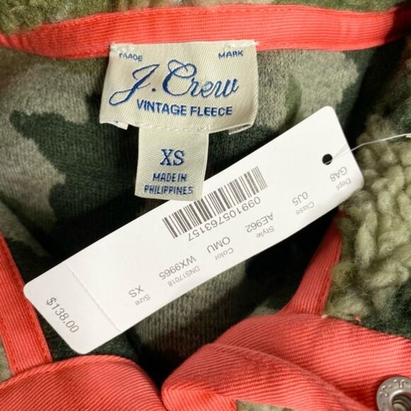 J. Crew Snap-collar Sherpa Fleece Sweatshirt size XS - Picture 8 of 11